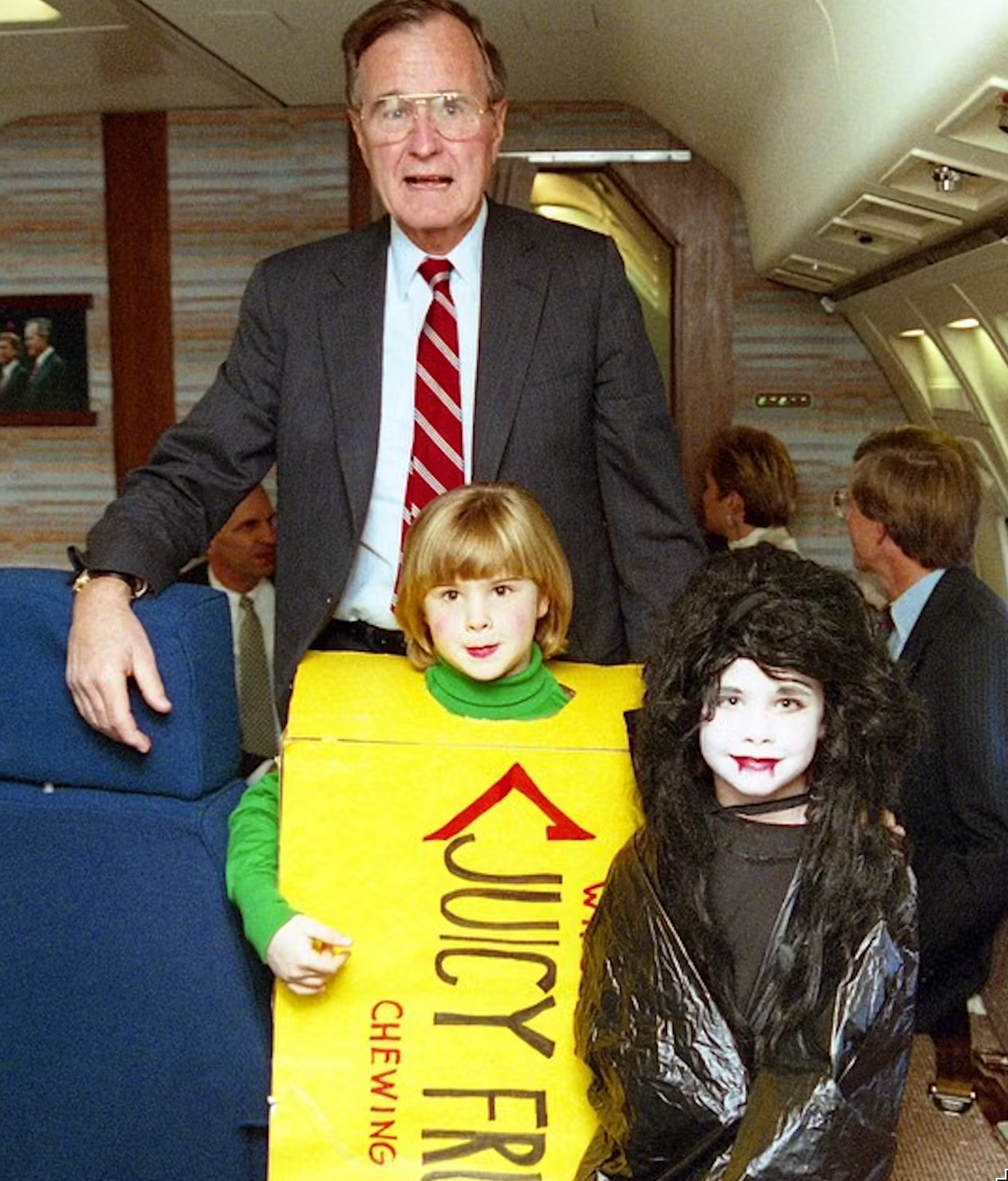 Jenna Bush wearing a Juicy Fruit costume in 1988
